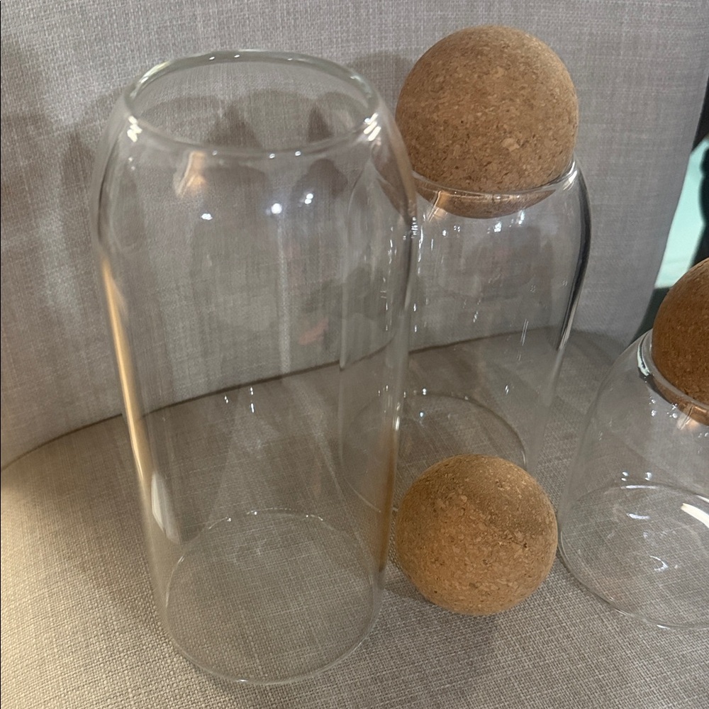 Set of Glass Jars with Cork Lids - Picture 2 of 2